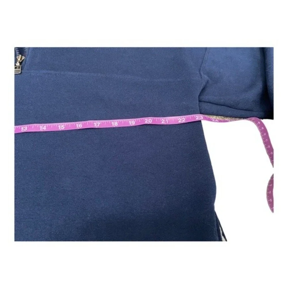 Vintage 90s Russell Athletic Navy Blue Quarter Zip Fleece Sweatshirt, Size Large